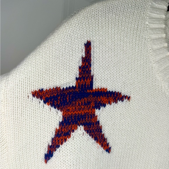 Rails Zoey Intarsia Star Cotton & Cashmere Sweater Ivory Rainbow Size M, NWOT - Picture 4 of 16